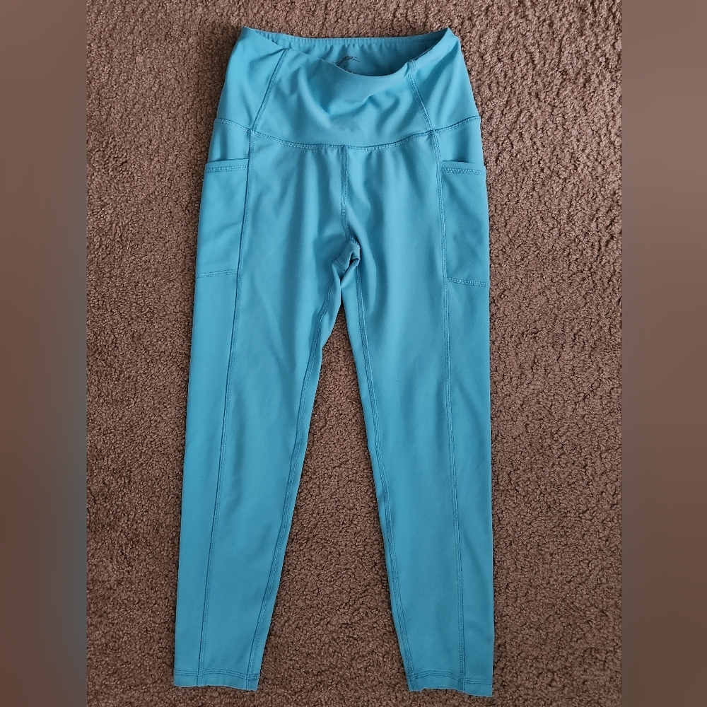 Women's Blue High-Waisted Leggings
